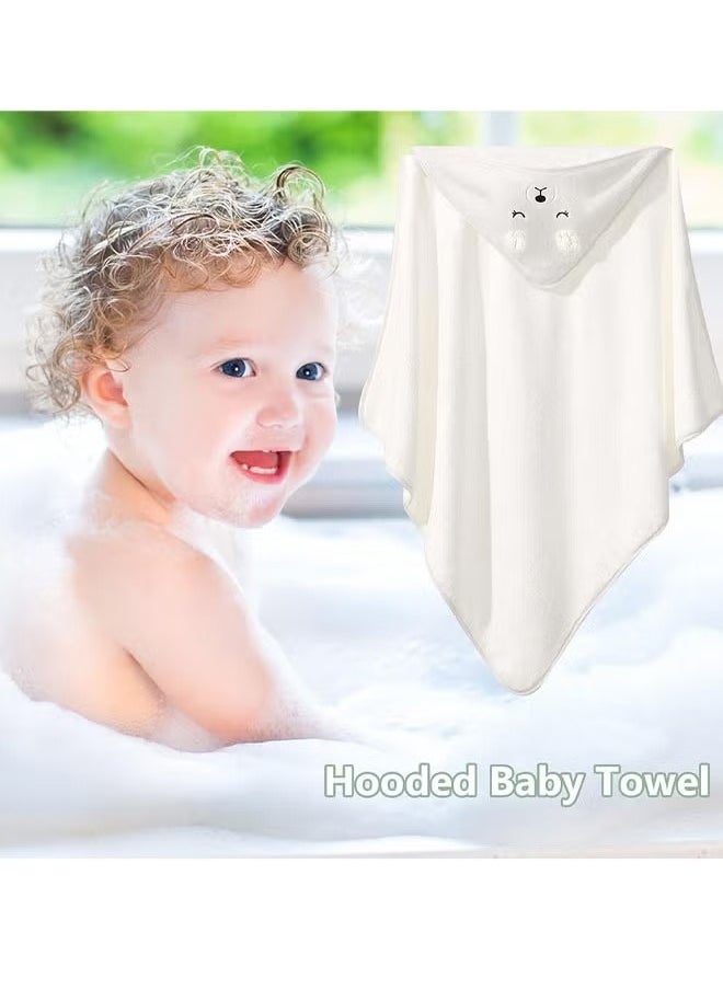 oldlaiben Baby Hooded Towel, Bath for Boys or Girls, Absorbent Large Baby Towel, Washcloth Set with Cute Design, Shower Towel Gift for Newborns, Infants and Toddlers, Pink  - Image 5