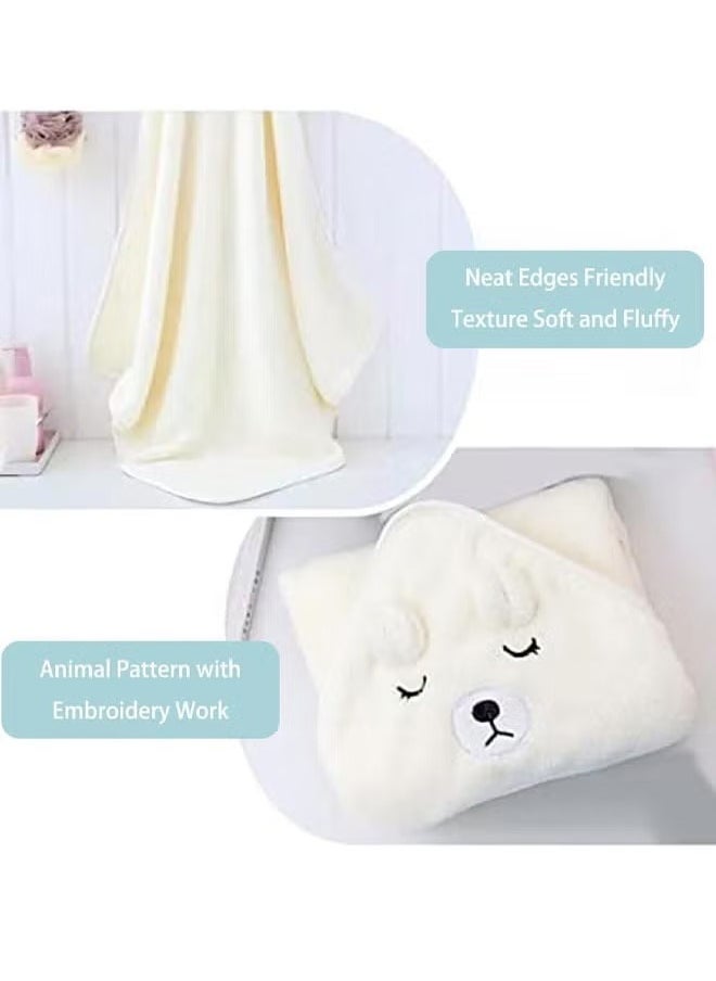 oldlaiben Baby Hooded Towel, Bath for Boys or Girls, Absorbent Large Baby Towel, Washcloth Set with Cute Design, Shower Towel Gift for Newborns, Infants and Toddlers, Pink  - Image 3