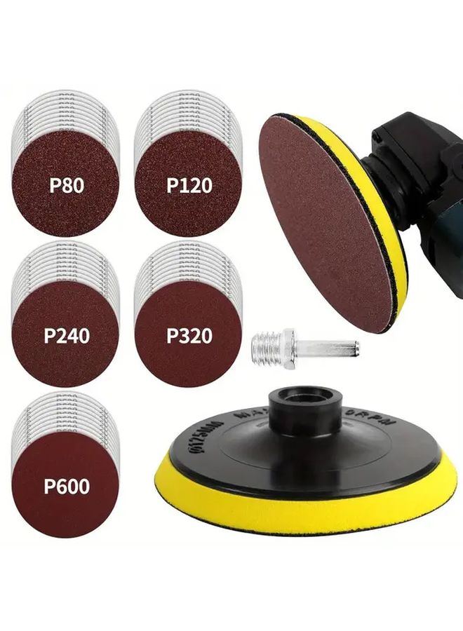 5 Inch 50pcs Sanding Discs Hook and Loop Backing Pad 80 to 600 Grit for Wood Sanding Buffing Polishing - Image 4