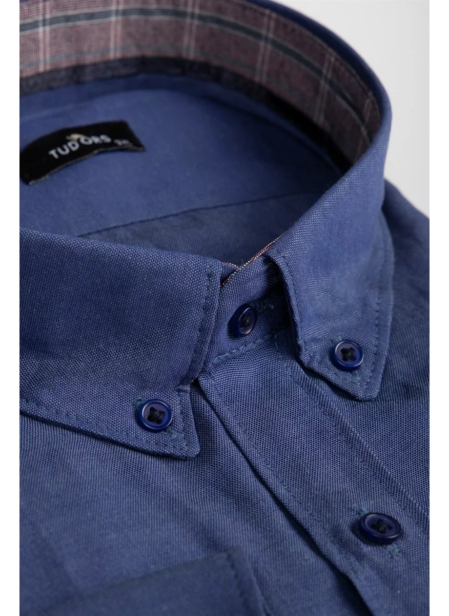 تودورس Battal Long Sleeve Button-Down Collar Men's Shirt BT220008-721