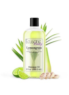Eclectic Lady All Natural Lemongrass Massage Oil Eclectic Lady 8 Oz. 100% Natural Ingredients With Sweet Almond & Jojoba Oil Relaxing Scent For Men & Women  - Image 2