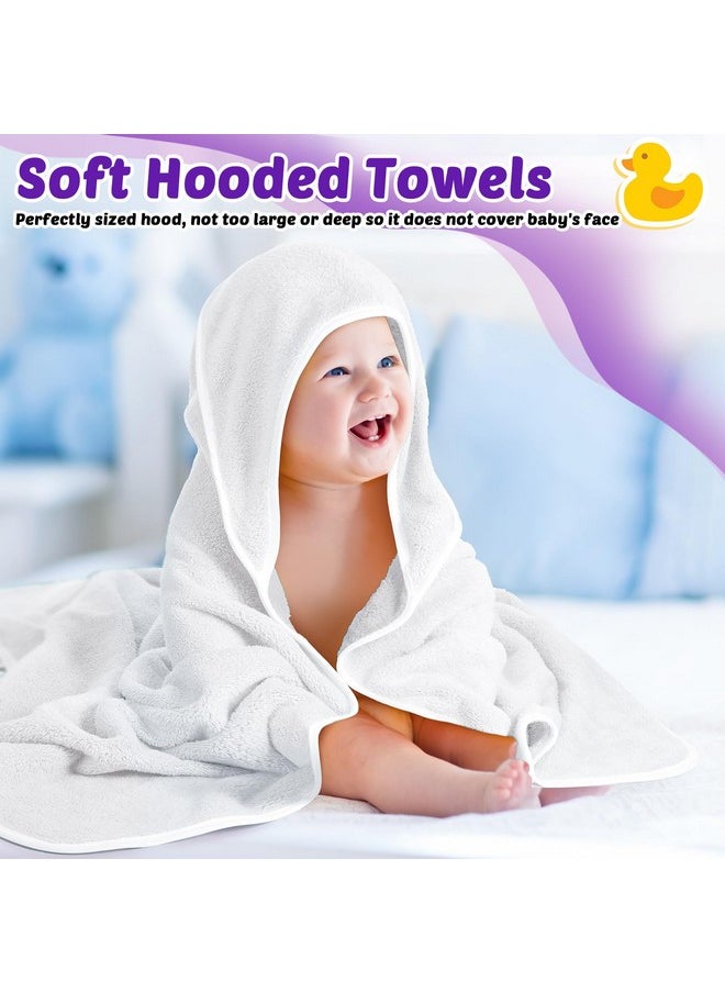 Reginary Reginary 4 Pack Baby Hooded Towels Coral Fleece Baby Bath Towels 30 x 30 Inch Soft Absorbent Hooded Bath Blanket for Newborn Toddler Infant Boy Girl Shower Gift Supplies (Beige, Purple)  - Image 3