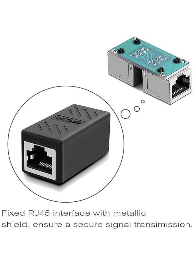 بي دبليو اس جاي محول شكة DDB RJ45 6PCS ، محولات Ethernet RJ45 ، محولات RJ45 ماشرة Ethernet LAN أثى إلى أثى متوافقة مع Cat7  Cat6  Cat5e  Cat5 موصل Ethernet ماشر لجاز التوجي  التديل  التلفزيو  الكميوتر الشخصي أسود - Image 2