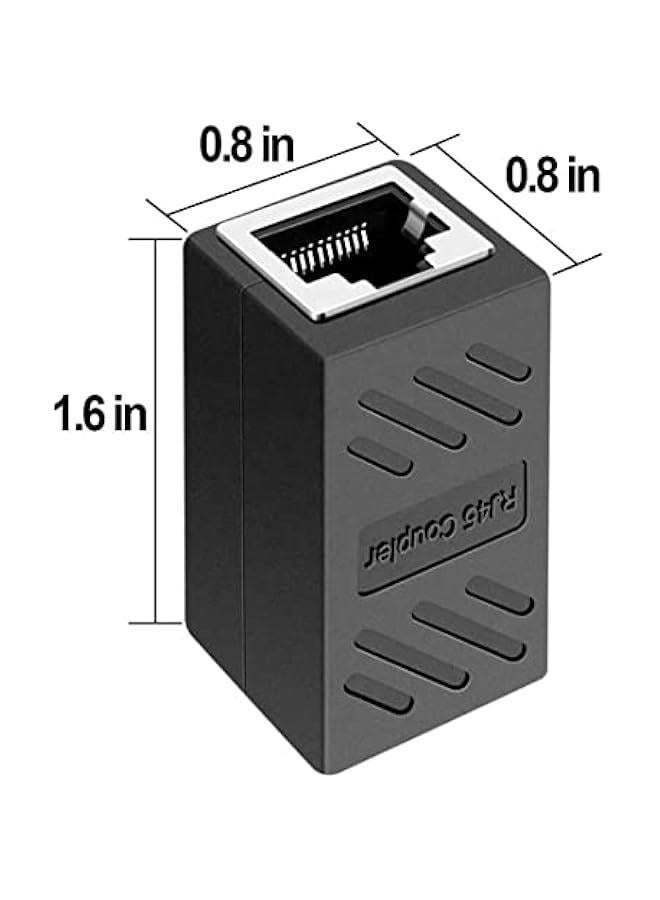 بي دبليو اس جاي محول شكة DDB RJ45 6PCS ، محولات Ethernet RJ45 ، محولات RJ45 ماشرة Ethernet LAN أثى إلى أثى متوافقة مع Cat7  Cat6  Cat5e  Cat5 موصل Ethernet ماشر لجاز التوجي  التديل  التلفزيو  الكميوتر الشخصي أسود - Image 3