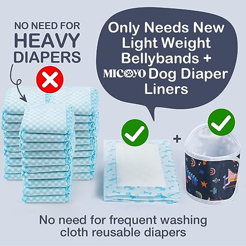 MICOOYO Male Dog Diaper Lightweight Dog Wraps Washable Dogs Diapers Doggie Belly Bands for Male Dogs, Puppy Wraps Medium (Dinosaur,M) - Image 3