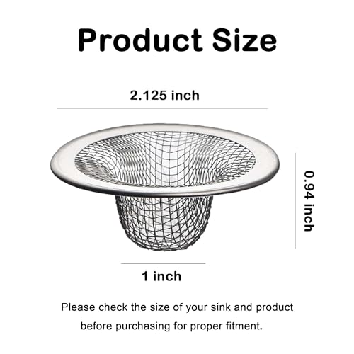 Beyoslf 20Pcs Small Drain Mesh Basket, 2.125'' Bathroom Sink Drain Strainer Screen Mesh Sink Strainer Hair Catcher Drain Filter Cover for Bathtub Lavatory RV Laundry Shower Floor Utility Sink Drain - Image 2