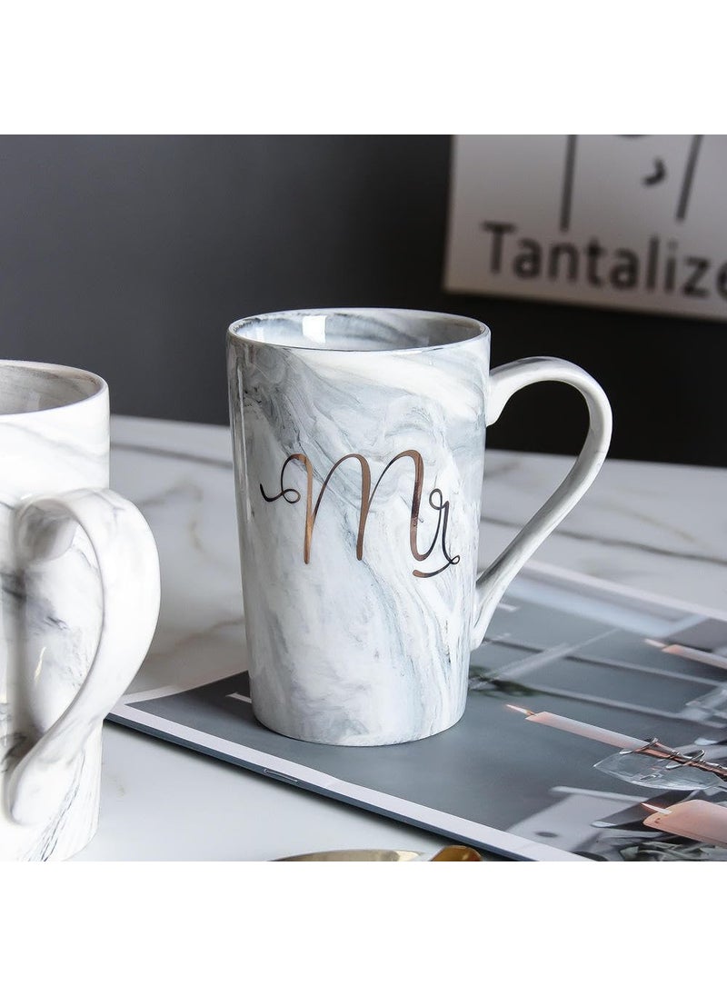 Patrani Fashion Patrani Fashion Ceramic Tea Coffee Mug 310 ML Set of 2 Best for Anniversary Wedding Engagement Valentine Gifts for Couple Teachers Women Men Husband Wife with Box Mr Mrs Mug Long  - Image 5