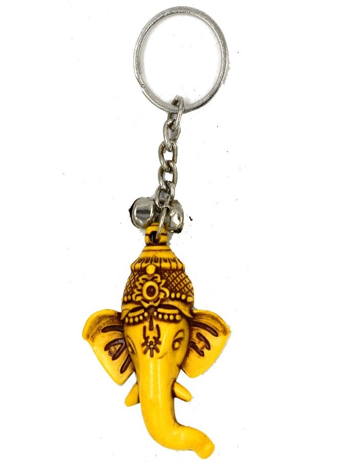 AFH Antique Yellow First Pray Lord Ganesh Religious Key Chain - Image 1