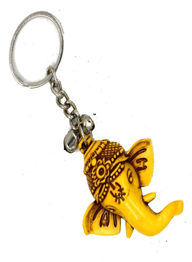 AFH Antique Yellow First Pray Lord Ganesh Religious Key Chain - Image 2