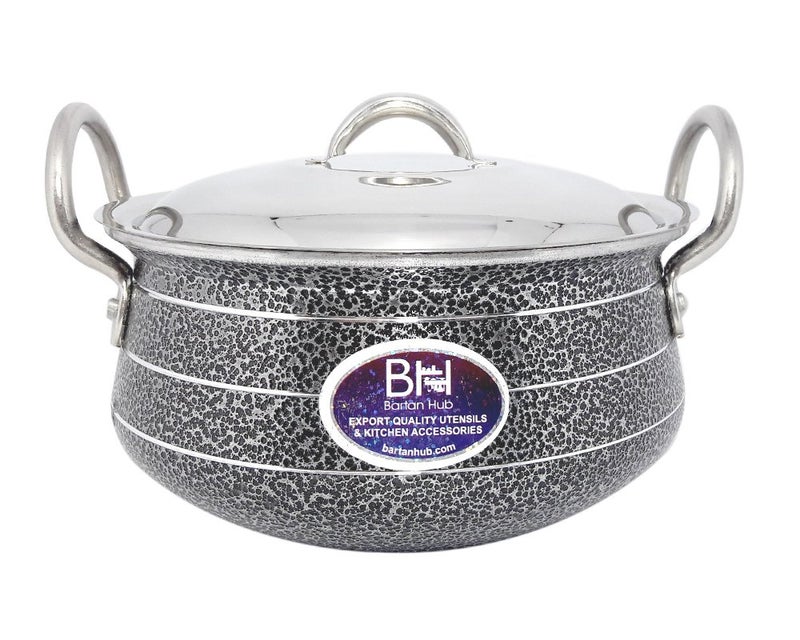 Bartan Hub Cook and Serve Kitchen Handi with Lid (2500ml) Cookware Set (Aluminium, 1 - Piece) - Image 2