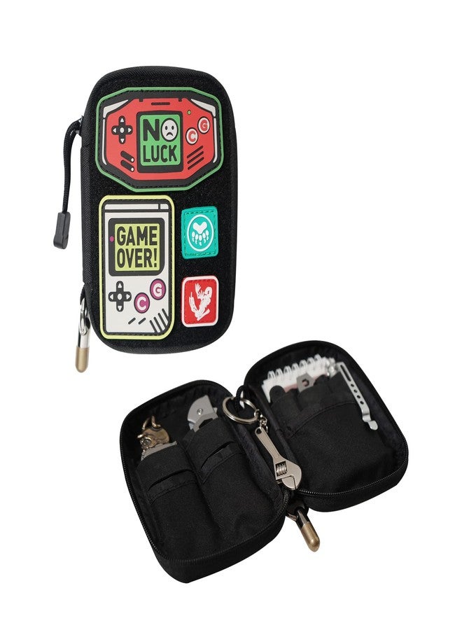 TIKIDESIGN Mighty EDC Pocket Organizer for Men,Nylon Multitool Pouch with Detachable Patch Pocket | Compact Utility Organizer for EDC Gear & Tools (Black-04) - Image 1