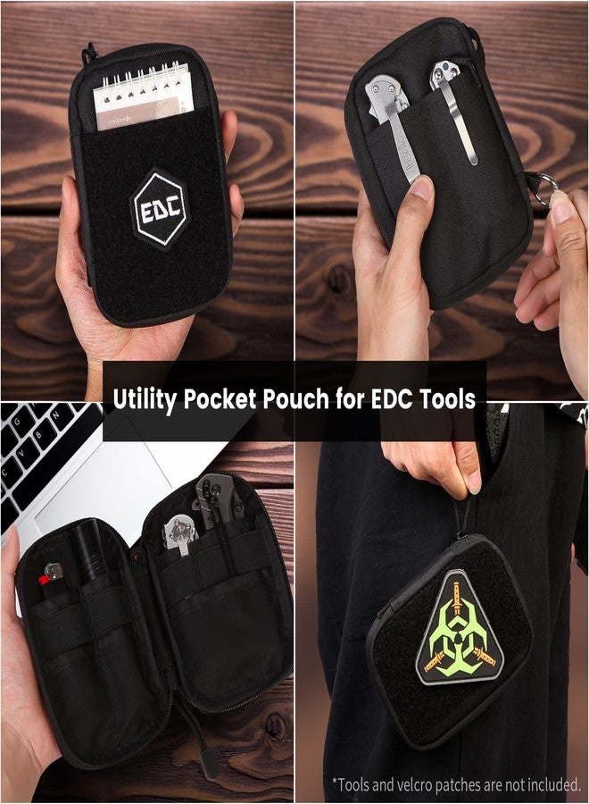 TIKIDESIGN Mighty EDC Pocket Organizer for Men,Nylon Multitool Pouch with Detachable Patch Pocket | Compact Utility Organizer for EDC Gear & Tools (Black-04) - Image 3