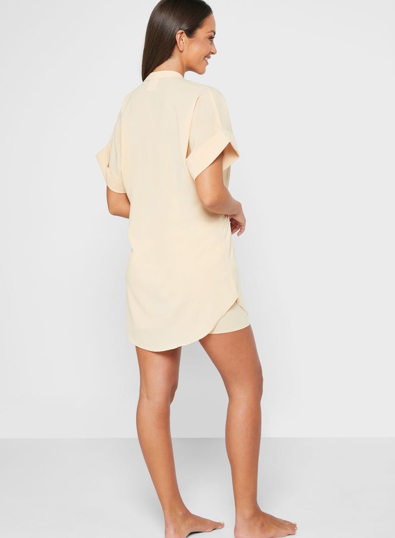 Urban Undress Shirt Dress & Shorts Pyjama Set  - Image 2