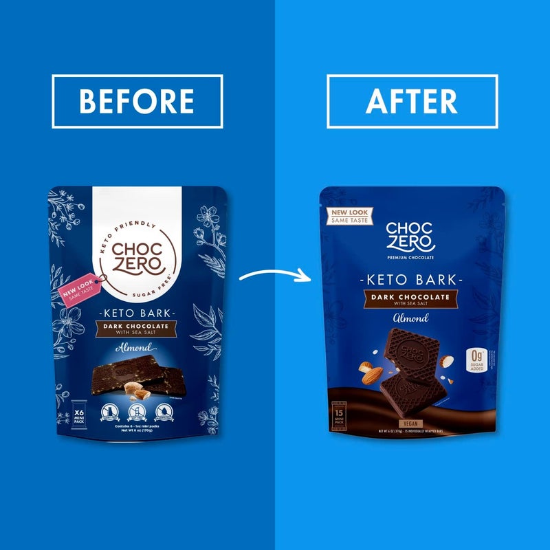 ChocZero Keto Bark Dark Chocolate with Sea Salt and Almonds, 6 oz - Image 3