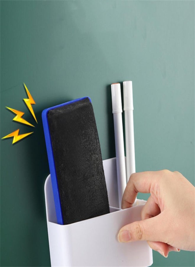 Magnetic Dry Erase Marker Holder,Pen and Eraser Holder for Whiteboard,Magnet Pencil Cup Storage Organizer for Office, Refrigerator,Magnetic Locker Accessories - Image 3