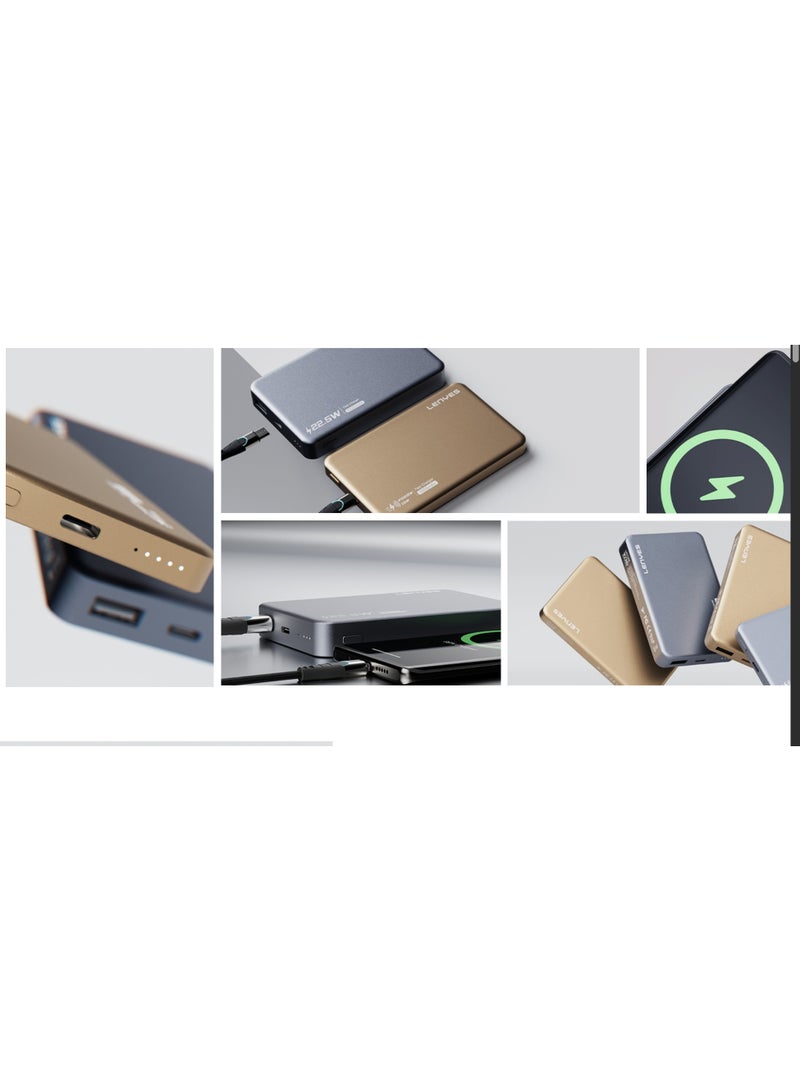 Lenyes Magnetic Wireless Power Bank 10000mAh/5000mAh, 22.5W Fast Charging, 15W Wireless, Ultra Slim Portable Battery Pack - Image 2