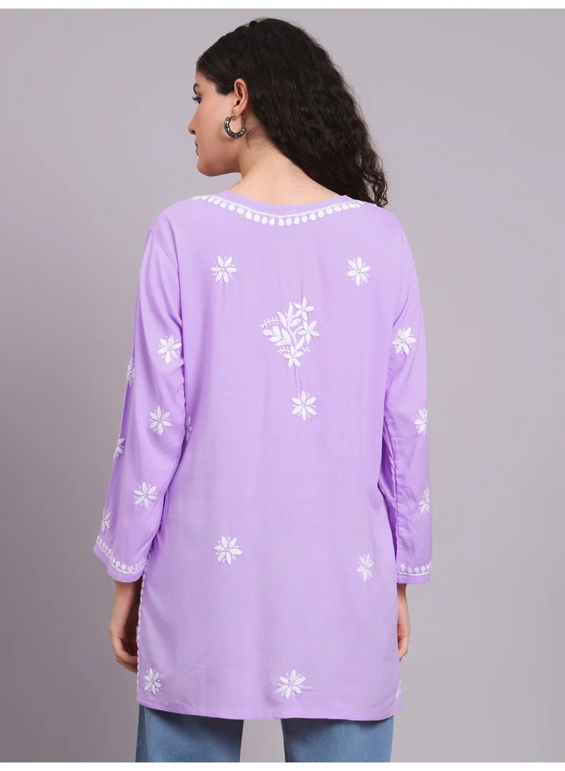 Alaya Women Chikankari Hand Embroidered Rayon Kurti -AL4071