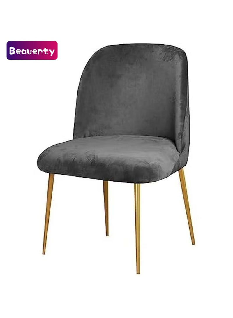 Beauenty Velvet Plush Dining Chairs Cover 1Pcs,Stretch Curved Seat Chair Slipcover Half Round Home Hotel Chair Cover Removable Seat Protectors For Kitchen Living Room Decor - Image 1