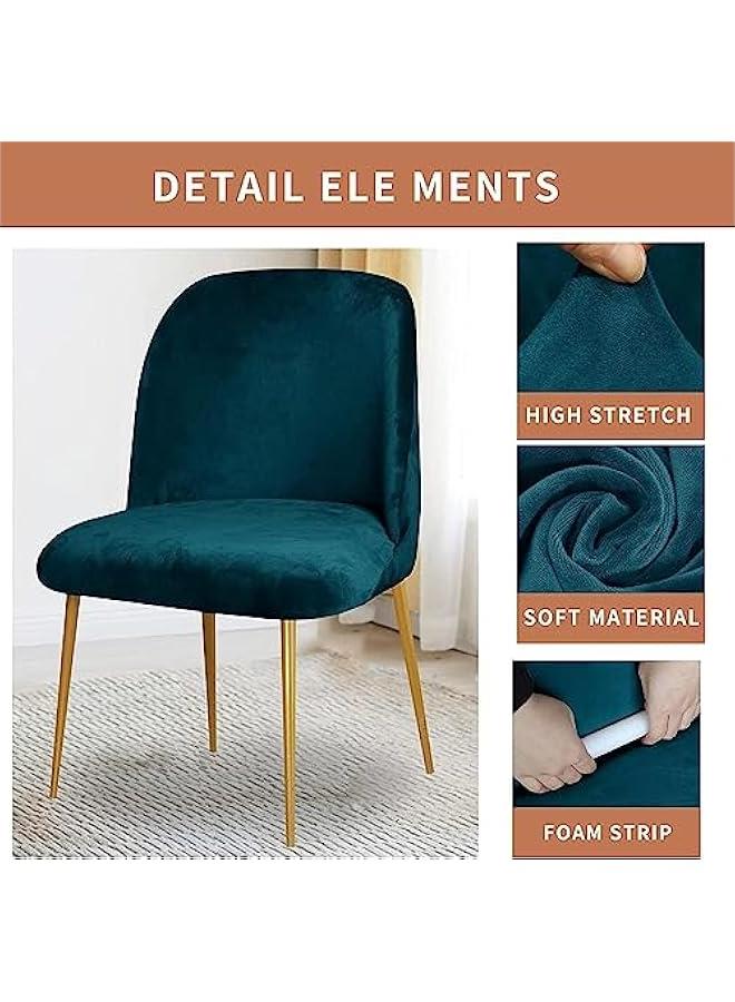 Beauenty Velvet Plush Dining Chairs Cover 1Pcs,Stretch Curved Seat Chair Slipcover Half Round Home Hotel Chair Cover Removable Seat Protectors For Kitchen Living Room Decor - Image 4
