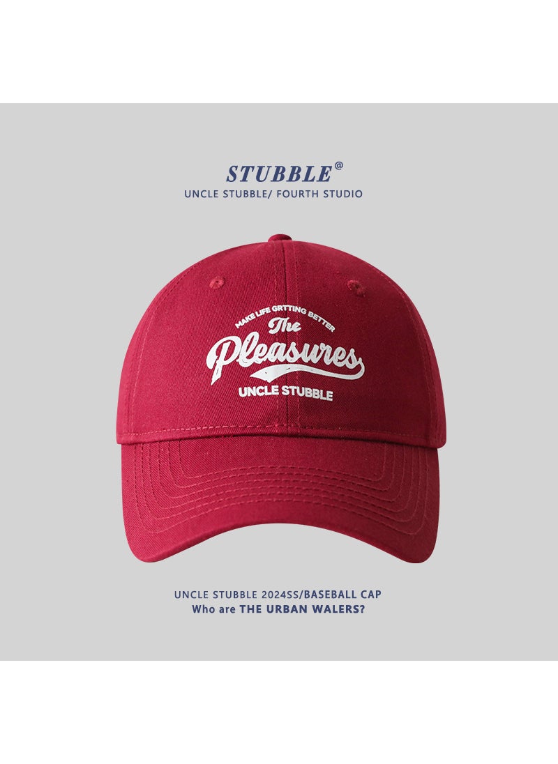 Generic Oversized Baseball Cap Unisex Soft Top Sun Hat Wine red 