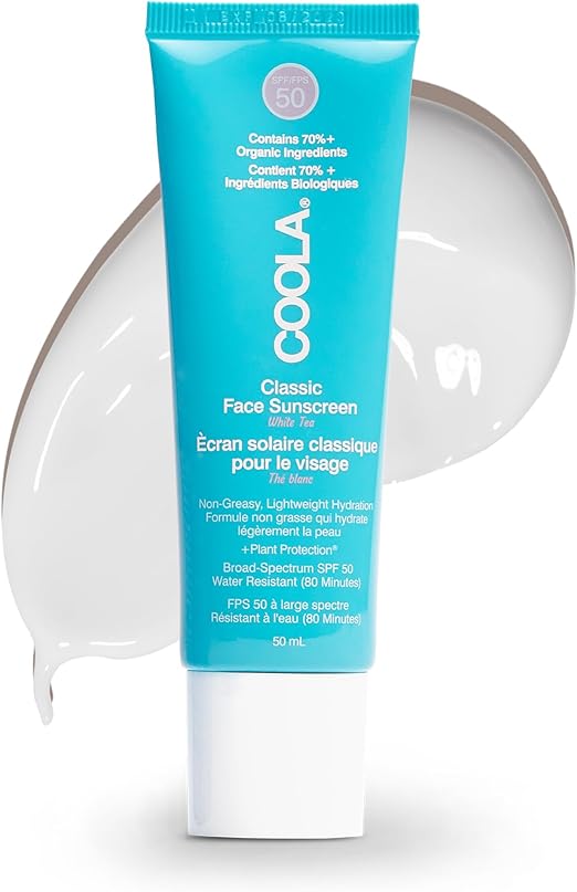 Coola Classic SPF 50 Face Sun Cream Lotion 70 Percent Organic Daily SPF Face Moisturiser Vegan and Paraben Free Sunscreen 50 ml - Image 1