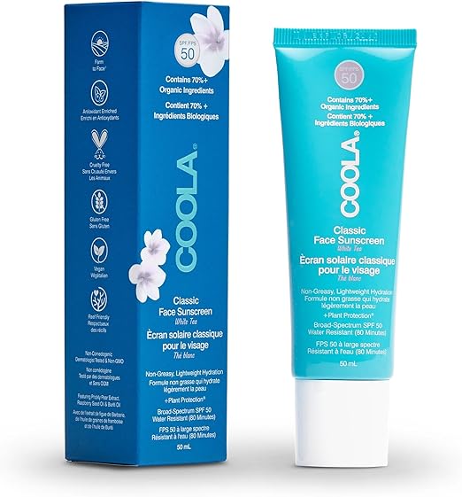 Coola Classic SPF 50 Face Sun Cream Lotion 70 Percent Organic Daily SPF Face Moisturiser Vegan and Paraben Free Sunscreen 50 ml - Image 2