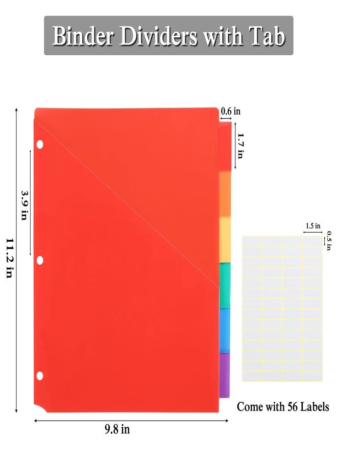 SEEKIND 12 Pack Binder Dividers with Pocket,12 Tab Binder Dividers for 3 Ring Binders,Subject Dividers for US Letter Size in 0.5, 1, 2, 3 inch Binders, Multicolor (12) - Image 2