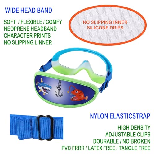 RUIGAO Kids Swim Goggles Age 3-8, Toddler Goggles No Hair Pull,Child Swimming Mask Fabric Strap - Image 4