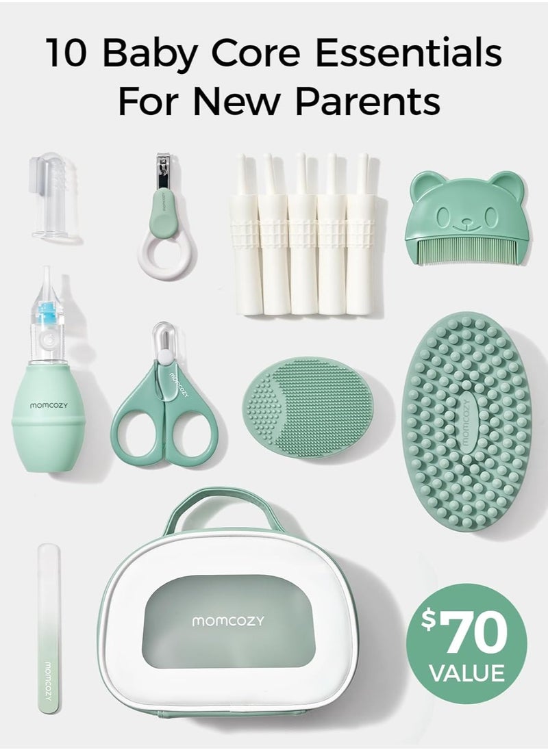 Momcozy Baby Grooming, Core Baby Kit, Baby Shower & Registry Essential Kit for Grooming&Health&Cleansing Care, Includes Nail File Kits, Nasal Aspirator, Gas Relief Tubes, Bath Brushes, Toothbrush, Comb, Storage Case  - Image 2