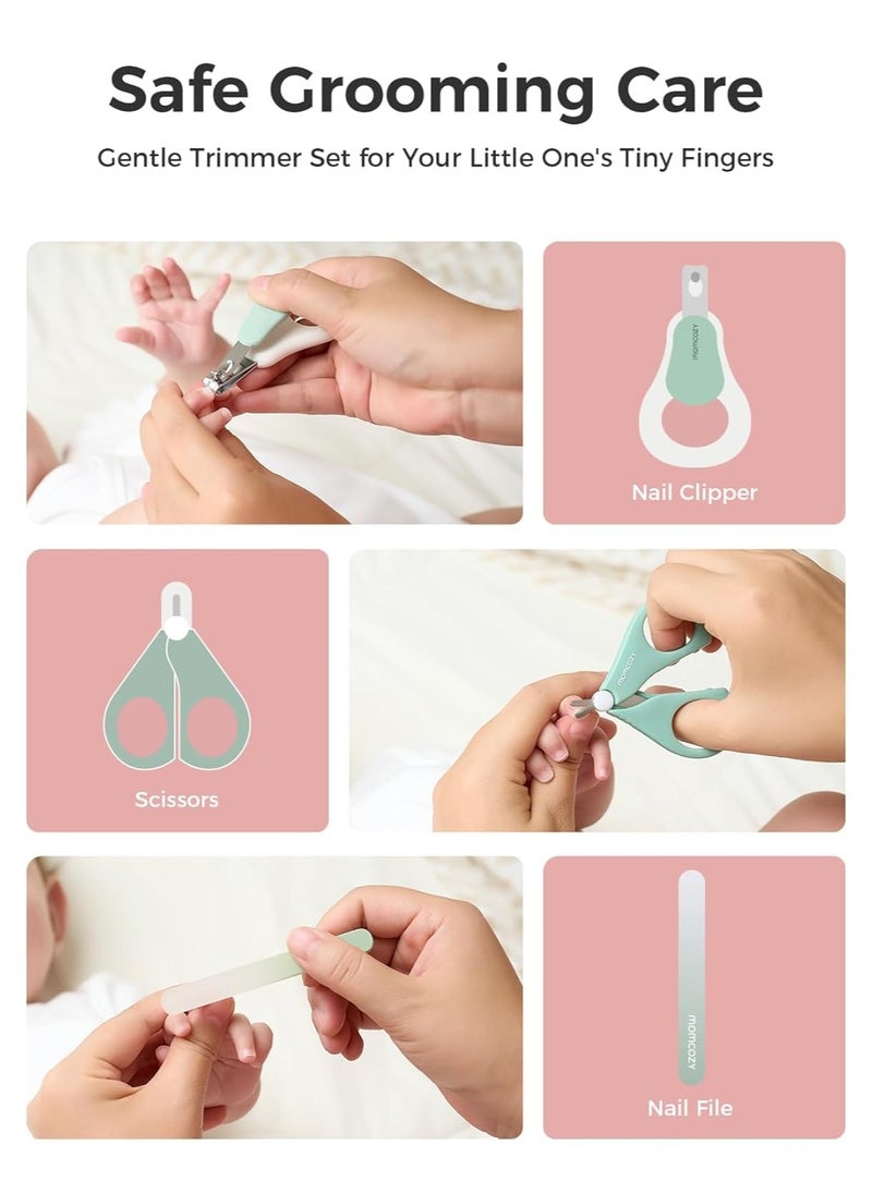 Momcozy Baby Grooming, Core Baby Kit, Baby Shower & Registry Essential Kit for Grooming&Health&Cleansing Care, Includes Nail File Kits, Nasal Aspirator, Gas Relief Tubes, Bath Brushes, Toothbrush, Comb, Storage Case  - Image 5