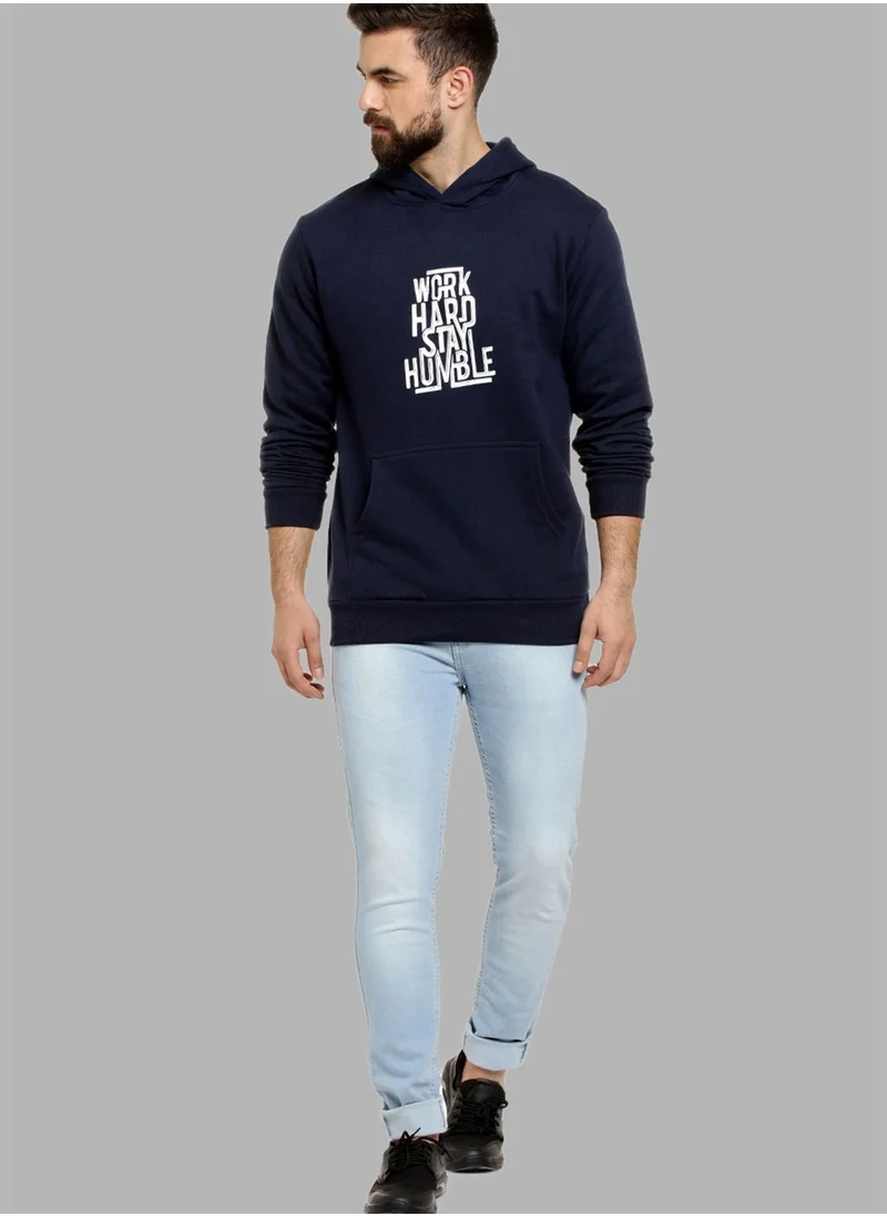 Campus Sutra Front Pocket Printed Hoodie