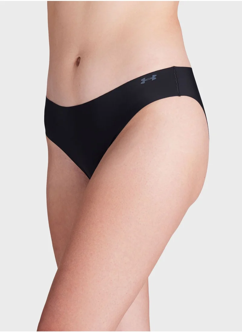 UNDER ARMOUR 3 Pack Pure Stretch No-Show Bikini Solid Boxer