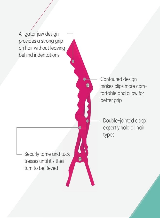 RevAir Up for Grabs Hair Sectioning/Styling Clips Raspberry - expanding clips - Image 2