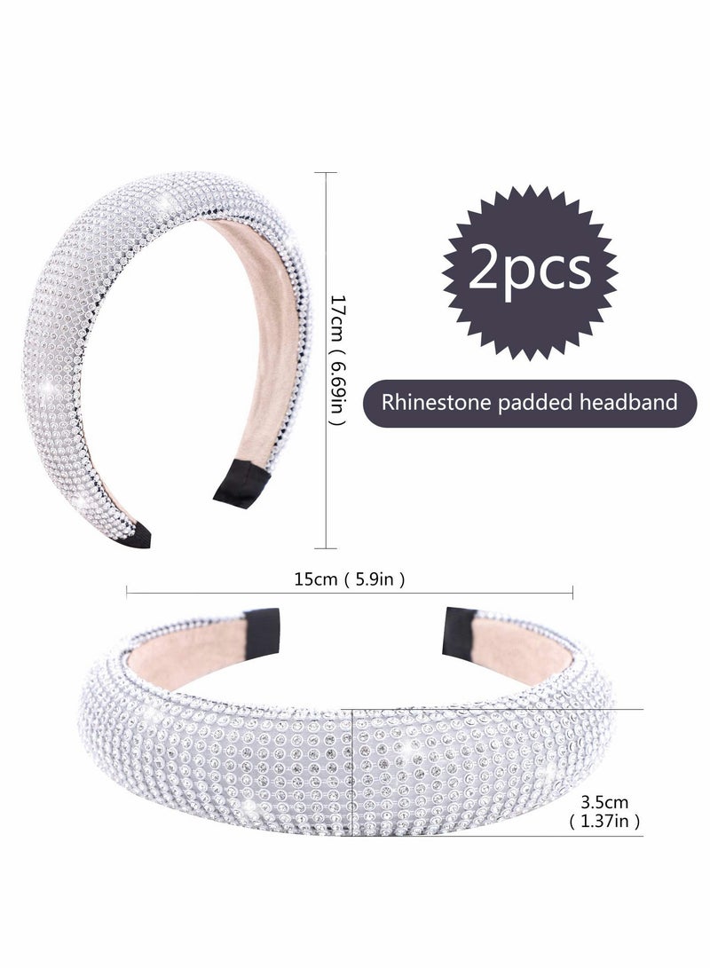 Set of 2 Sparkling Rhinestone Hairbands Shimmering Headbands for Fashionable Looks - Image 2