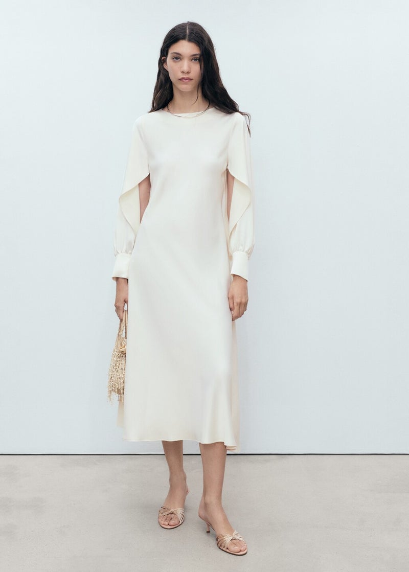 MANGO Sleeve Detail Midi Dress  - Image 1