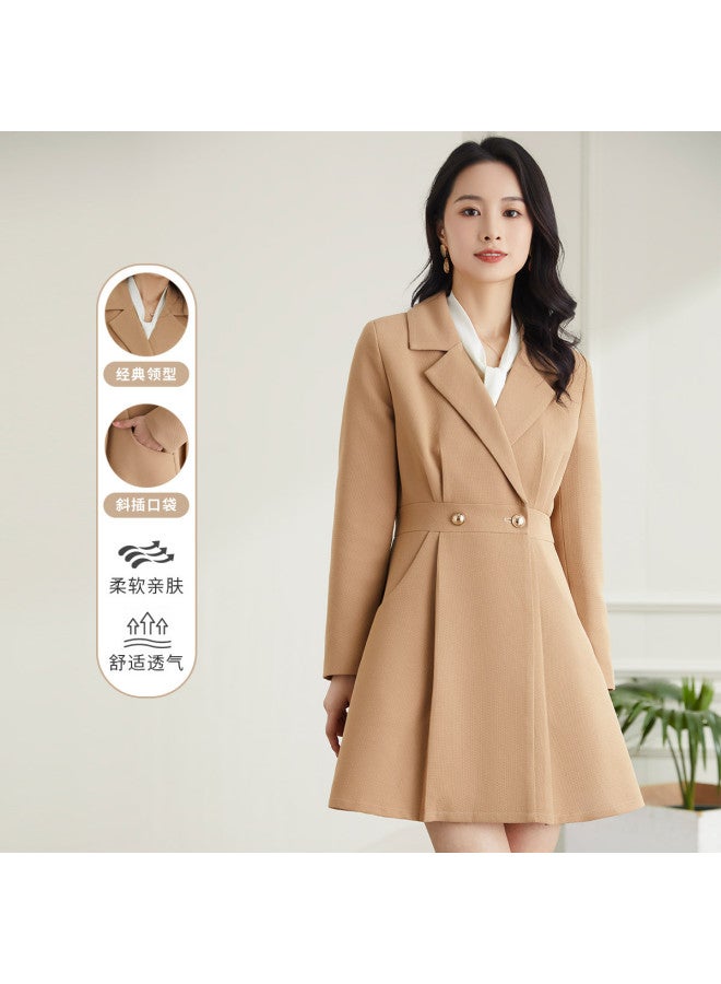ROMON Dress Comfortable And Versatile Notched Lapel Casual Daily Wear For Layering Or Outerwear Elegant Women'S Dress - Image 2
