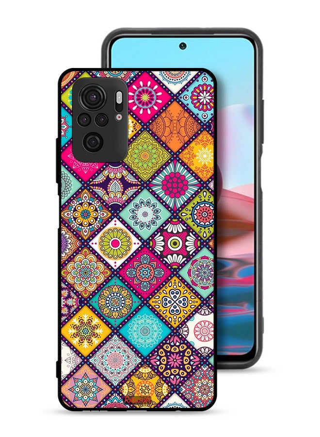 Tolwak Xiaomi Poco M5s Protective Case Cover Mandala Squares Pattern - Image 1