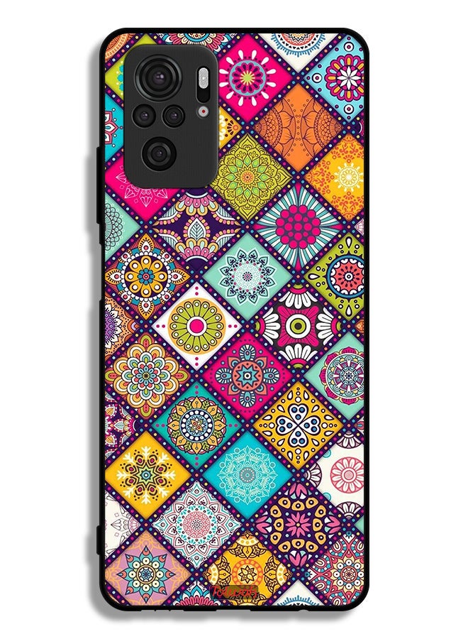 Tolwak Xiaomi Poco M5s Protective Case Cover Mandala Squares Pattern - Image 2
