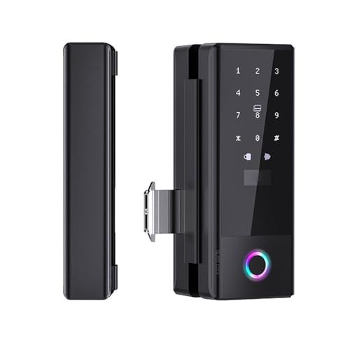 Swokely Smart Lock Glass Door Lock WiFi Remote Unlocking TY APP Fingerprint Password IC Card Mechanical Key Unlocking Methods Door Lock Interchangeable Lock Body Direction for 10-12mm Thickness - Image 1