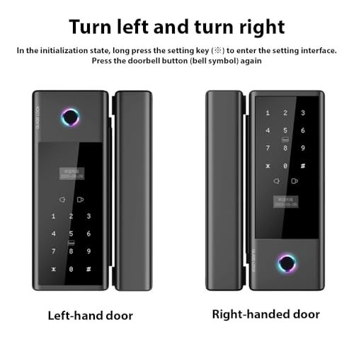 Swokely Smart Lock Glass Door Lock WiFi Remote Unlocking TY APP Fingerprint Password IC Card Mechanical Key Unlocking Methods Door Lock Interchangeable Lock Body Direction for 10-12mm Thickness - Image 5