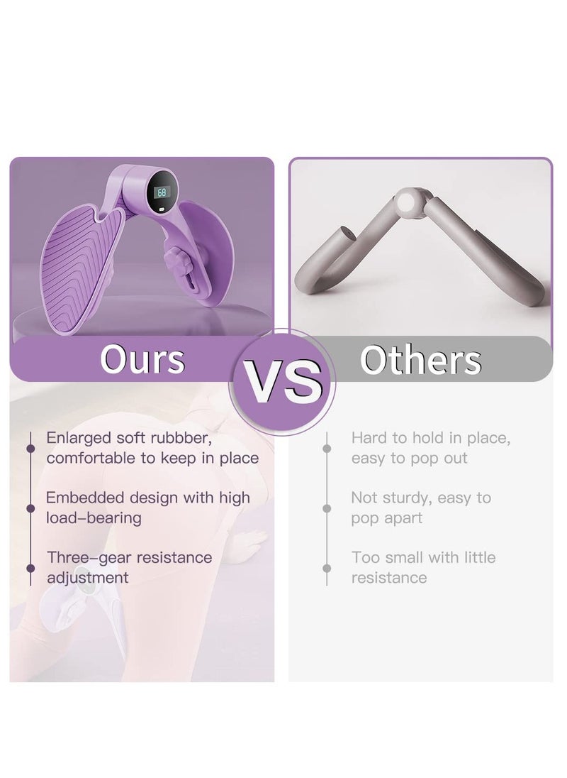 Thigh Toner,Kegel Exerciser,Pelvic Floor Trainer,Thigh Master,Hip Trainer,Inner Thigh Exercise Equipment for Women,Thigh Exerciser for Butt/Arm/Leg with Counter&Resistance Adjustmentt