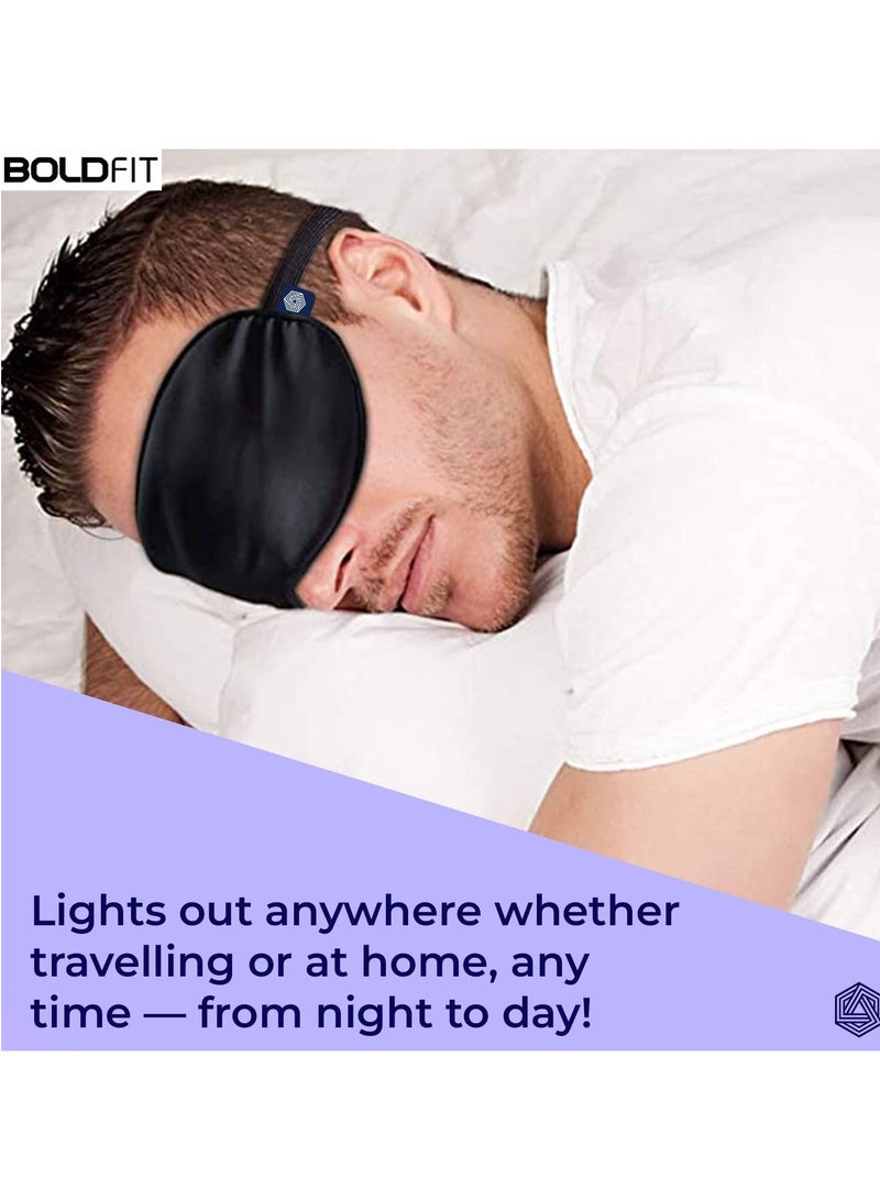 BOLDFIT Pack Of 2 Premium Silk Blind Fold Eye Mask For Smooth and Comfortable Sleep With Adjustable Strap  - Image 2