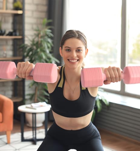 JORICY Adjustable Dumbbell Set of 2, 20LBS Hand Weights for Women Men 5-in-1 Free Weight Dumbbells Sets at Home, Each 2lb 4lb 6lb 8lb 10lb for Home Gym Exercise Workout Strength Training Equipments Pink - Image 5