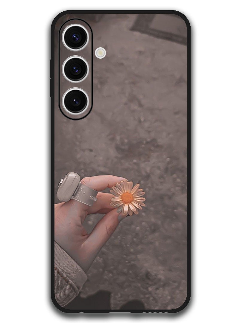 Theodor Protective Case Anti Scratch Shock Proof Bumper Cover For Samsung Galaxy S24 FE Flower in Hand - Image 1