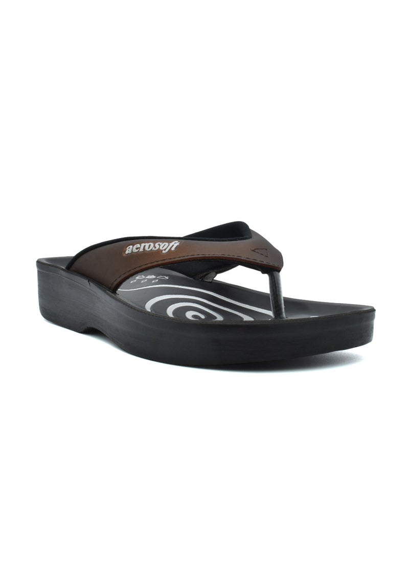 aerosoft - AEROSOFT A0801 BROWN LADIES  SLIPPERS - Image 1