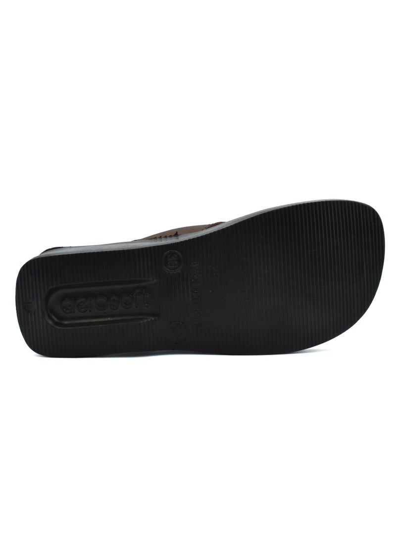aerosoft - AEROSOFT A0801 BROWN LADIES  SLIPPERS - Image 1