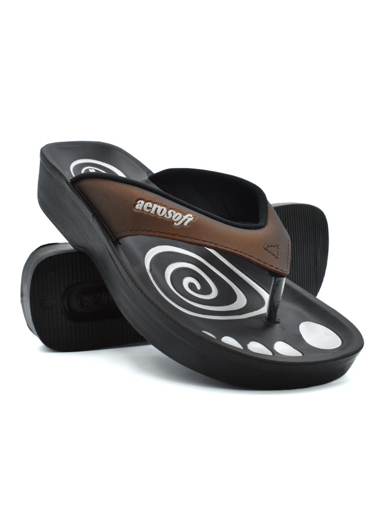 aerosoft - AEROSOFT A0801 BROWN LADIES  SLIPPERS - Image 1