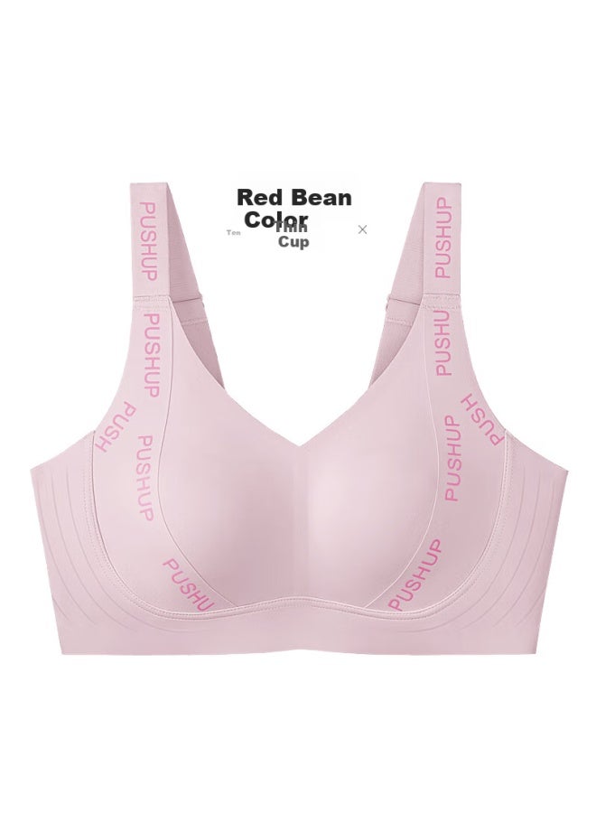 Finseech Fensiqi Lightweight Sports Lift Side Support Bra For Side Seamless, Wireless, Thin Cup, Pink, 80b C - Image 1