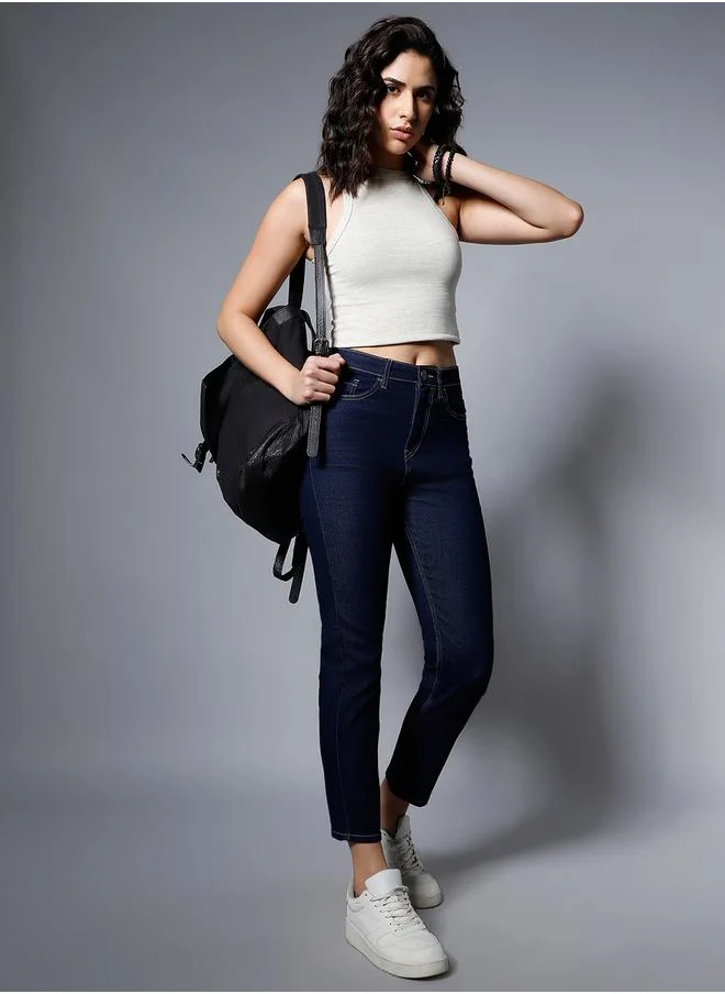 HIGH STAR High Rise Slim Fit Stretchable Jeans by Styli
