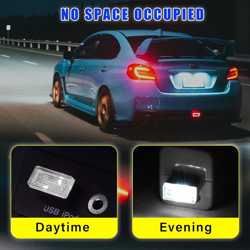 Augeny 4 PCS USB LED Car Interior Atmosphere Lamp, Plug-in USB Decor Night Light, Portable Auto Ambient Lighting Kit, Universal Vehicle Interior Accessories for Most Cars (White & Red) - Image 4